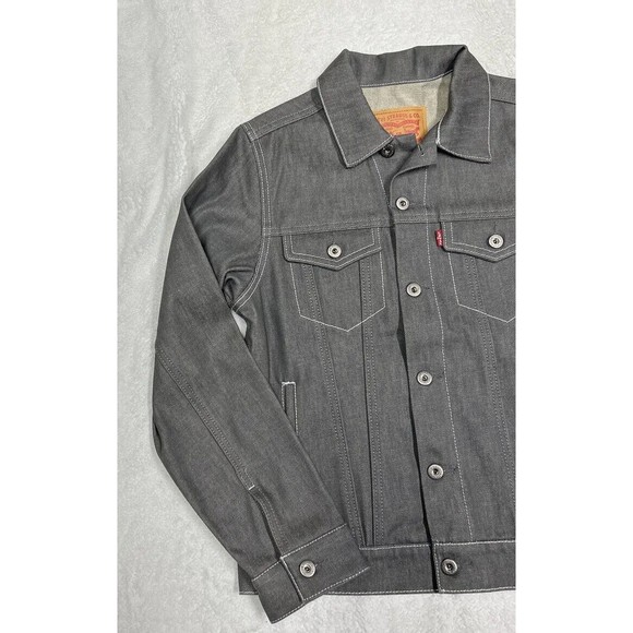 NWT Levi's Gray Denim Buttoned Truck Jean Jacket Youth Size Large 12-13 YRS - Picture 2 of 10